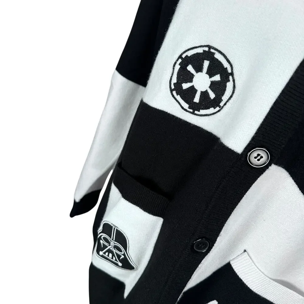 Her Universe Star Wars Rebel Empire Icon Cardigan Women's Large Black White Knit - Picture 2 of 10